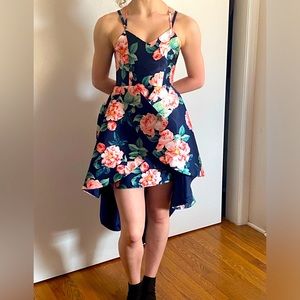 Elegant high-low flower dress